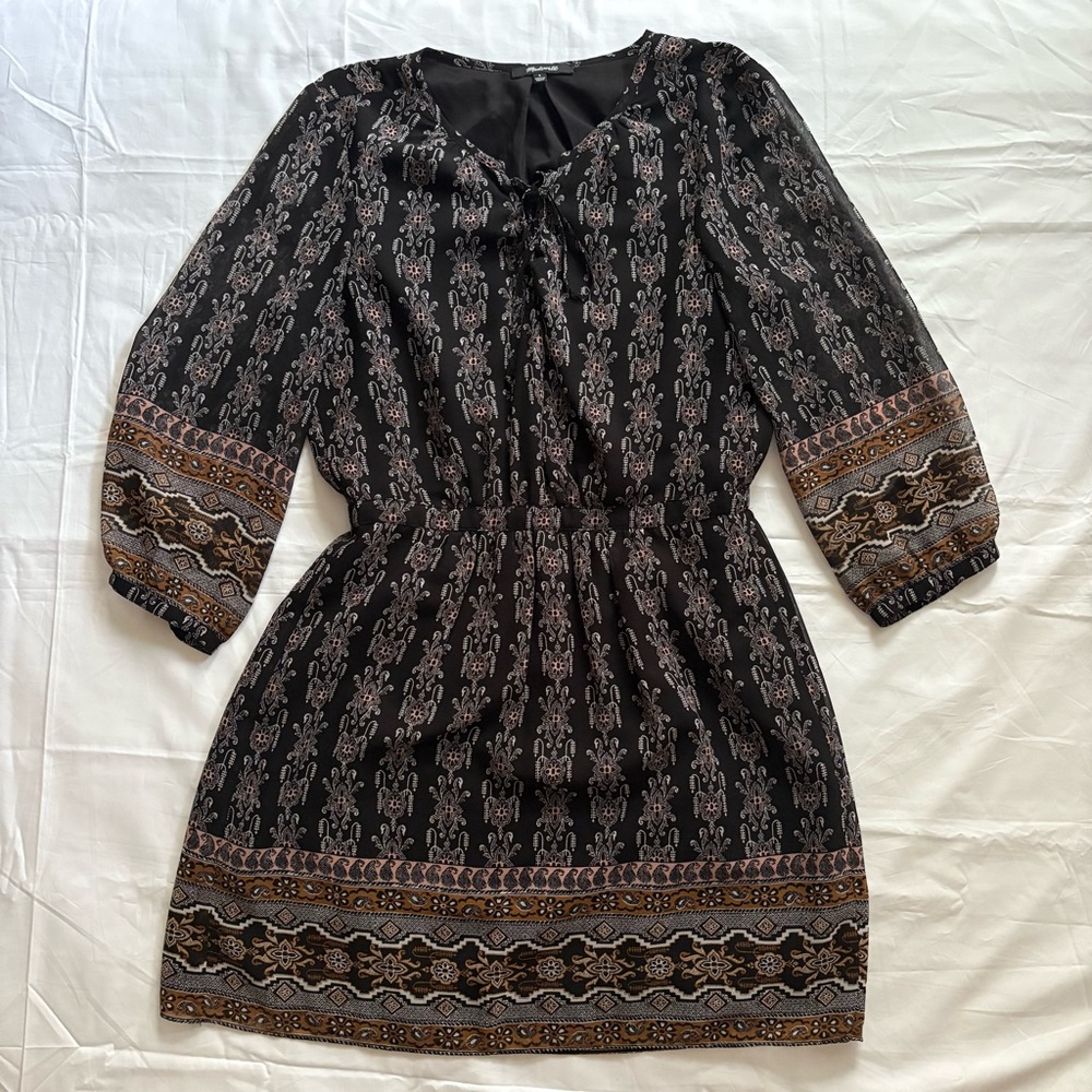Madewell Patterned Long Sleeve Dress